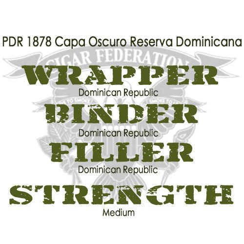PDR 1878 Capa Oscuro Reserva Dominicana - Image 2