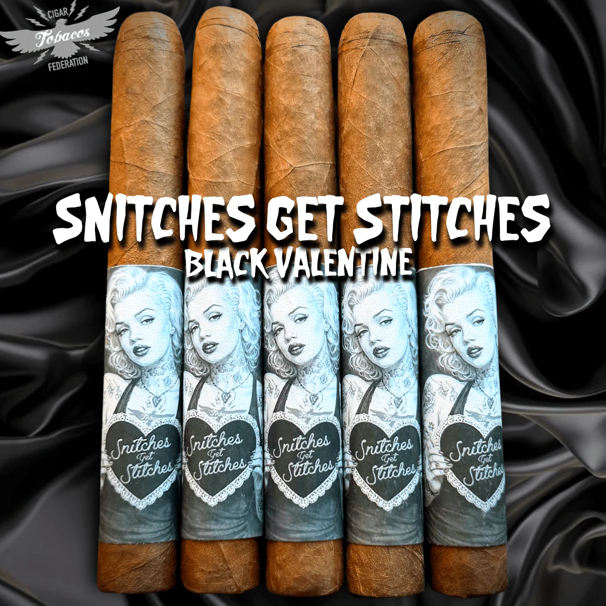 SNITCHES GET STITCHES BLACK VALENTINE